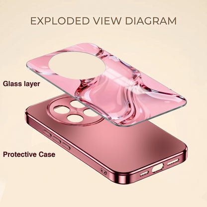 Oppo F31 Pro+ 5G Crystal Wave Energy Pink Electroplated Glass Phone Back Case