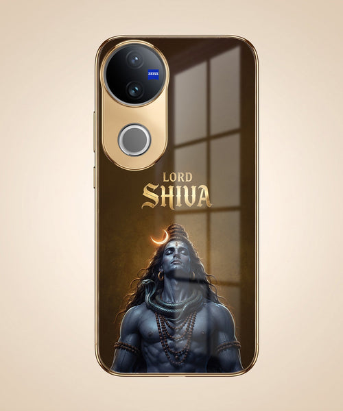 Vivo V50 5G Lord Shiva Gold Electroplated Glass Phone Back Case