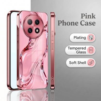 Oppo F29 Pro 5G Crystal Wave Energy Pink Electroplated Glass Phone Back Case