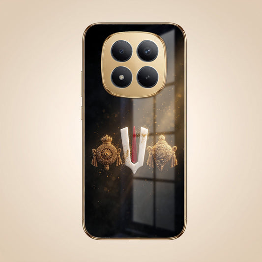 Redmi Note 15 Pro Plus 5G Royal Heritage Edition Gold Electroplated Glass Phone Back Case