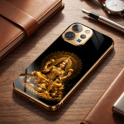 Vivo V70 5G Golden Maa Lakshmi Gold Electroplated Glass Phone Back Case