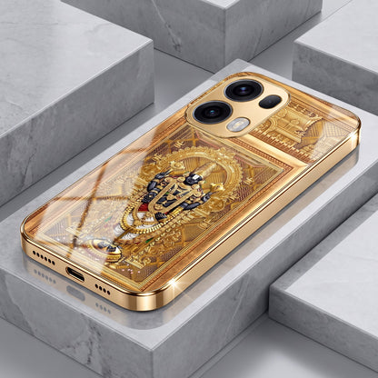 Oppo Reno 13 Pro 5G Premium Heritage Gold Electroplated Glass Phone Back Case