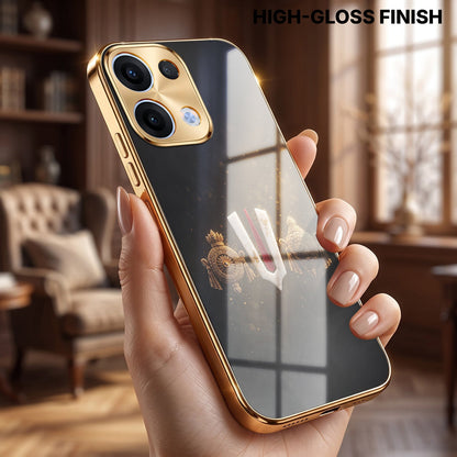 Oppo Reno 13 5G Royal Heritage Edition Gold Electroplated Glass Phone Back Case