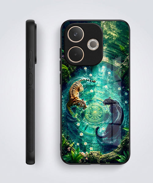 Oppo A5 Pro 5G Tiger & Panther Mystic Acrylic Glass Back Case