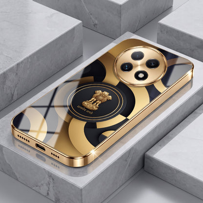 Oppo F29 Pro 5G Royal Emblem Gold Electroplated Glass Phone Back Case