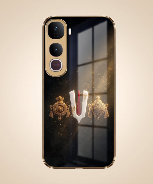 Vivo Y400 Pro Royal Heritage Edition Gold Electroplated Glass Phone Back Case