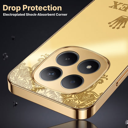 Redmi Note 15 Pro+ 5G Rolex Crown Gold Electroplated Glass Phone Back Case