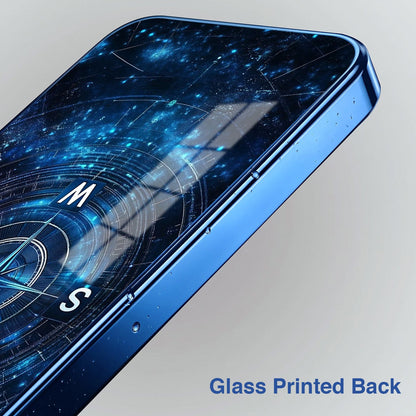 Samsung Galaxy A36 5G Astral Compass Blue Electroplated Glass Phone Back Case