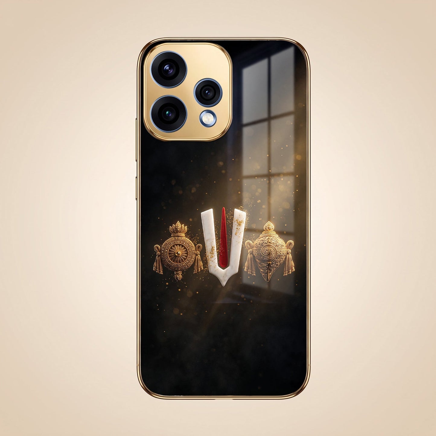 Oppo Reno 15 5G Royal Heritage Edition Gold Electroplated Glass Phone Back Case