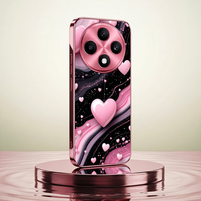 Oppo F27 Pro+ 5G Love Sparkle Pink Electroplated Glass Phone Back Case