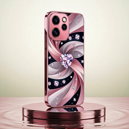 Oppo Reno 15 Pro 5G Diamond Glam Pink Electroplated Glass Phone Back Case