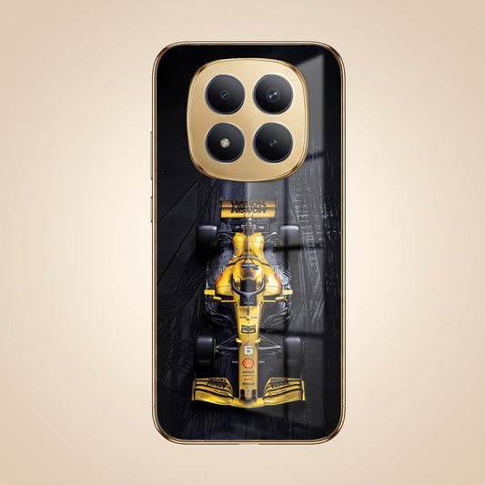 Redmi Note 15 SE 5G F1 Racing Car Gold Electroplated Glass Phone Back Case