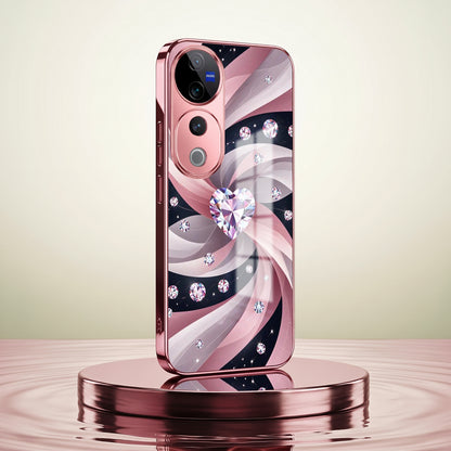 Vivo V40 Pro 5G Diamond Glam Pink Electroplated Glass Phone Back Case