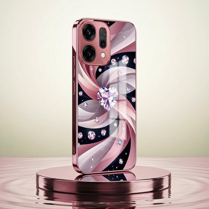 Oppo Reno 14 5G Diamond Glam Pink Electroplated Glass Phone Back Case