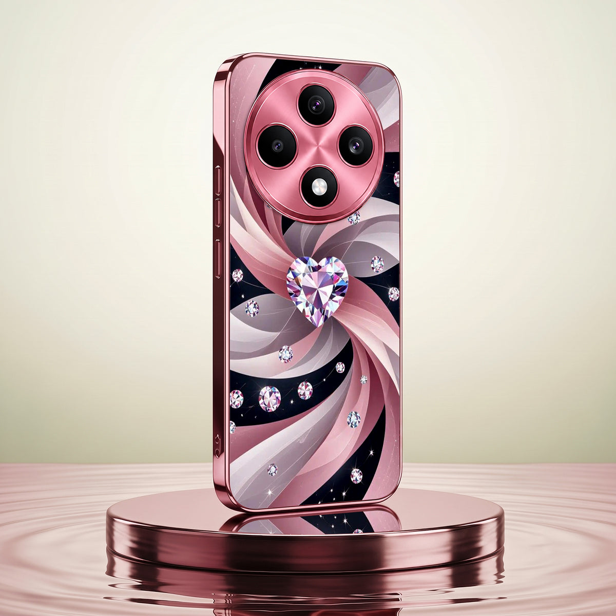 Oppo F27 5G Diamond Glam Pink Electroplated Glass Phone Back Case