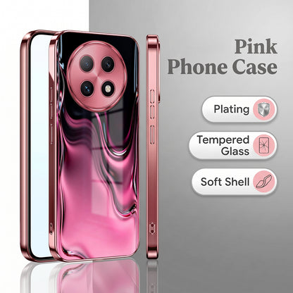 Oppo F29 Pro 5G Liquid Wave Pink Electroplated Glass Phone Back Case