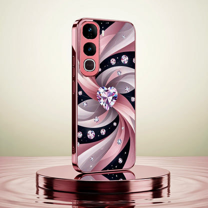 Vivo Y400 Pro 5G Diamond Glam Pink Electroplated Glass Phone Back Case