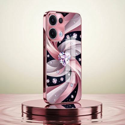Oppo Reno 13 5G Diamond Glam Pink Electroplated Glass Phone Back Case