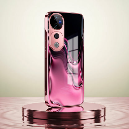 Vivo V40 Pro 5G Liquid Wave Pink Electroplated Glass Phone Back Case