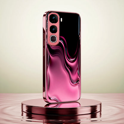 Vivo Y400 Pro 5G Liquid Wave Pink Electroplated Glass Phone Back Case