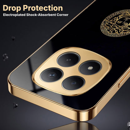 Redmi Note 15 Pro+ 5G Medusa Head Gold Electroplated Glass Phone Back Case