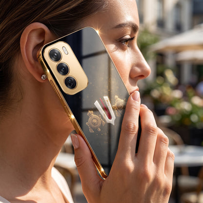 Oppo Reno 12 Pro 5G Royal Heritage Edition Gold Electroplated Glass Phone Back Case