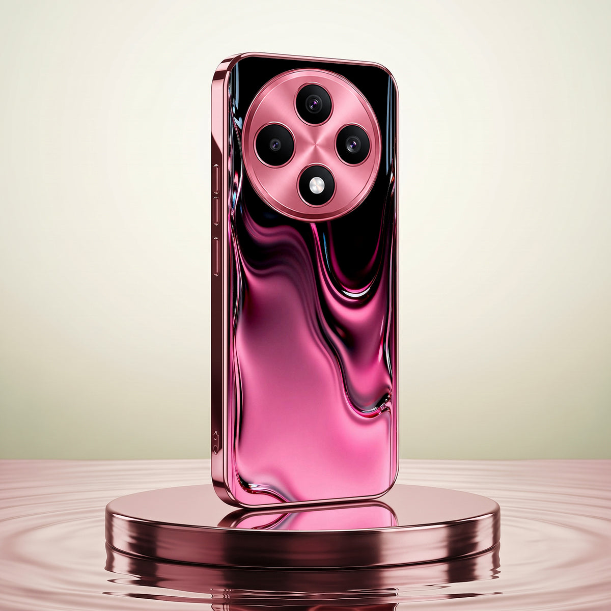Oppo F27 5G Liquid Wave Pink Electroplated Glass Phone Back Case
