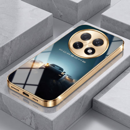 Oppo F31 Pro+ 5G Porsche Luxury Gold Electroplated Glass Phone Back Case