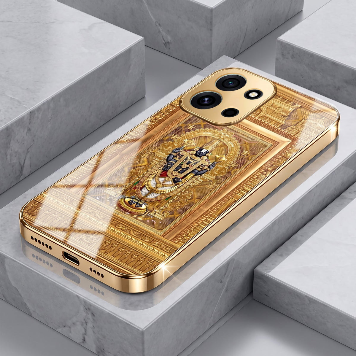 OnePlus Nord 6 5G Premium Heritage Gold Electroplated Glass Phone Back Case