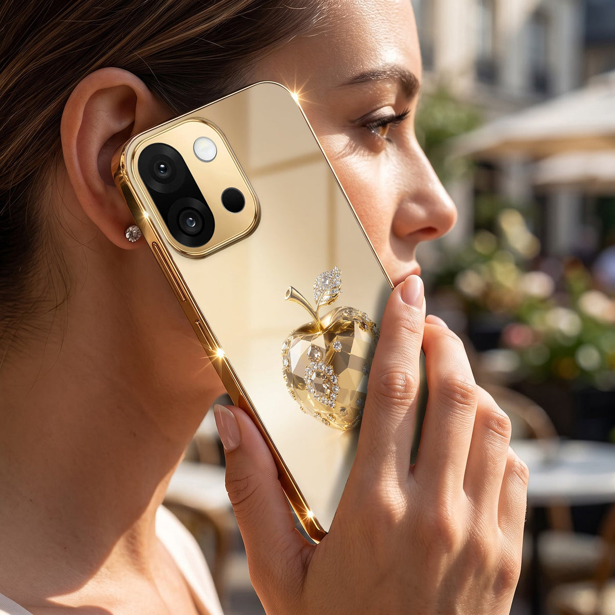 OnePlus 13s 5G Golden Apple Gold Electroplated Glass Phone Back Case