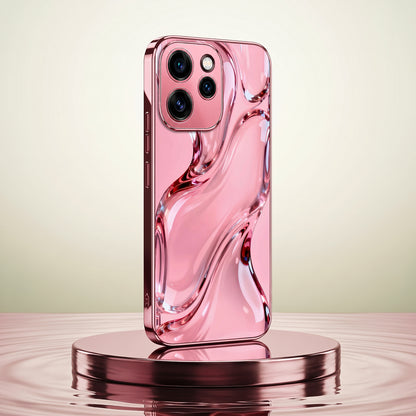 Oppo Reno 15 Pro 5G Crystal Wave Energy Pink Electroplated Glass Phone Back Case