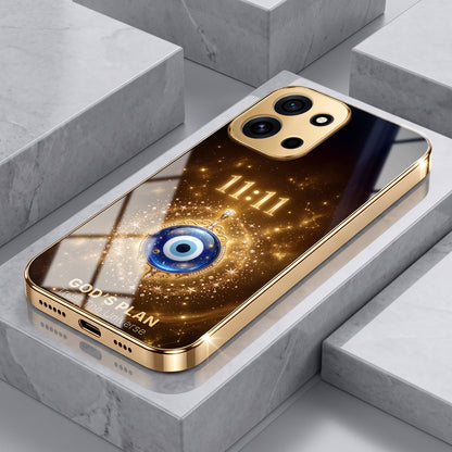 OnePlus Nord 6 5G God’s Plan Evil Eye Gold Electroplated Glass Phone Back Case