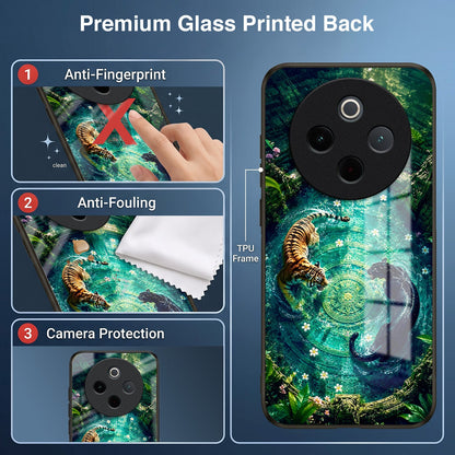 Vivo T4 5G Tiger & Panther Mystic Acrylic Glass Back Case