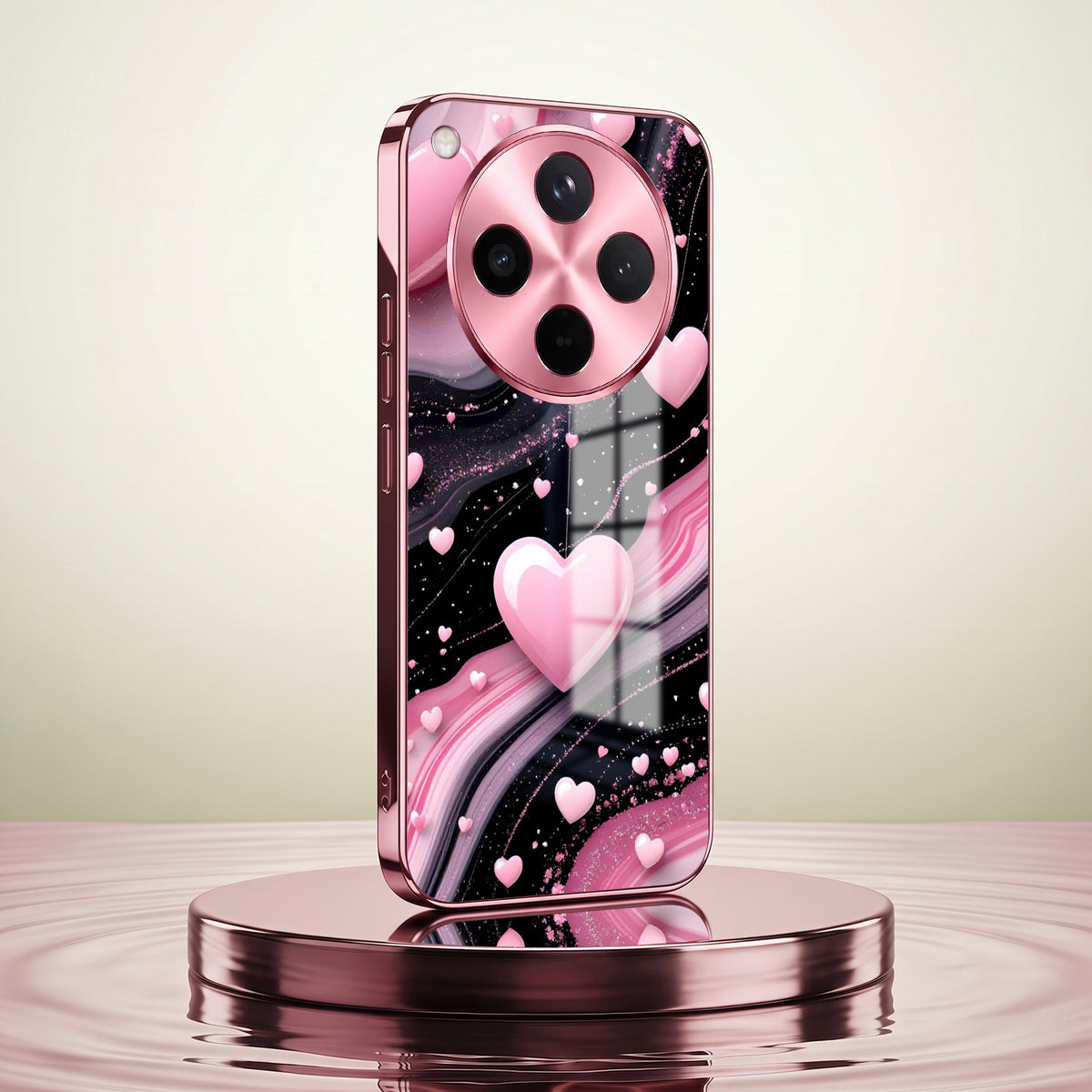 Oppo Find X8 5G Love Sparkle Pink Electroplated Glass Phone Back Case