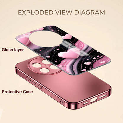 Oppo F31 Pro+ 5G Love Sparkle Pink Electroplated Glass Phone Back Case