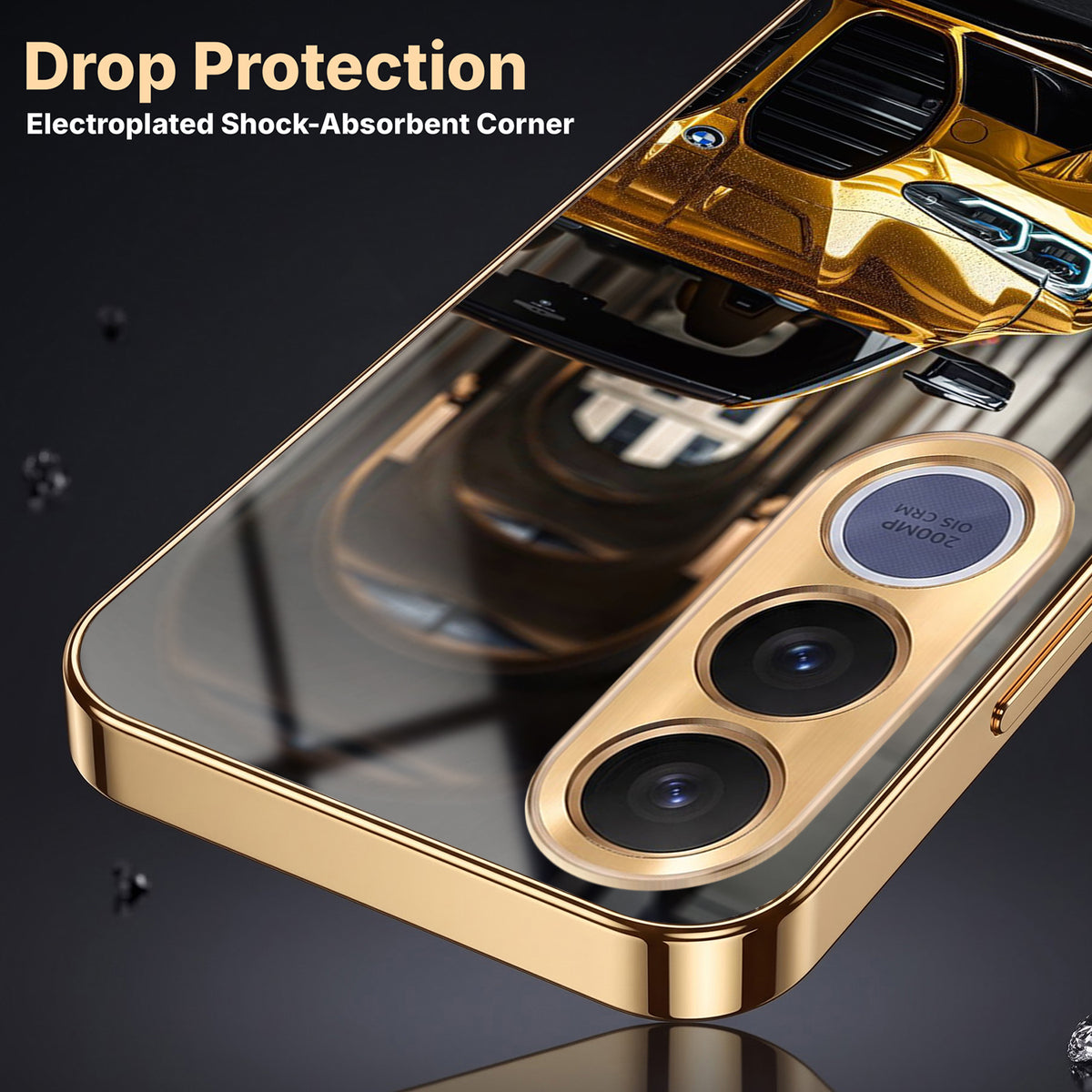 Vivo V70 FE 5G Golden BMW Gold Electroplated Glass Phone Back Case