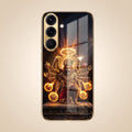 Samsung Galaxy A36 5G Lord Narasimha Gold Electroplated Glass Phone Back Case