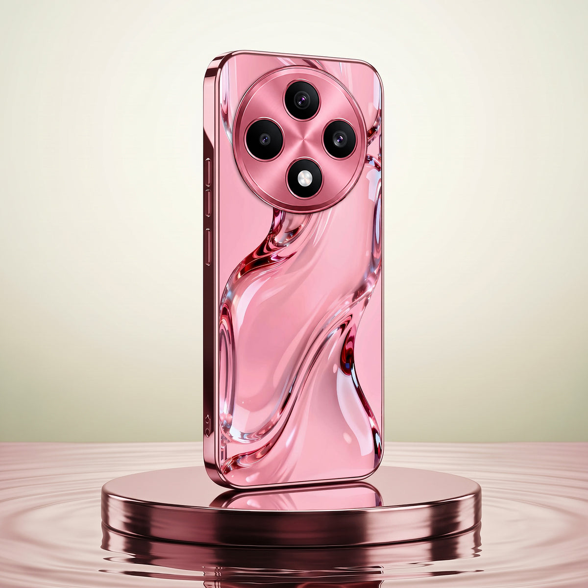Oppo F27 5G Crystal Wave Energy Pink Electroplated Glass Phone Back Case
