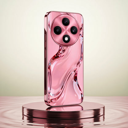 Oppo F27 5G Crystal Wave Energy Pink Electroplated Glass Phone Back Case