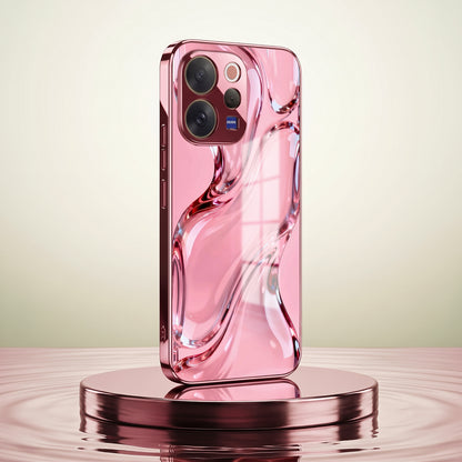 Vivo V70 5G Crystal Wave Energy Pink Electroplated Glass Phone Back Case