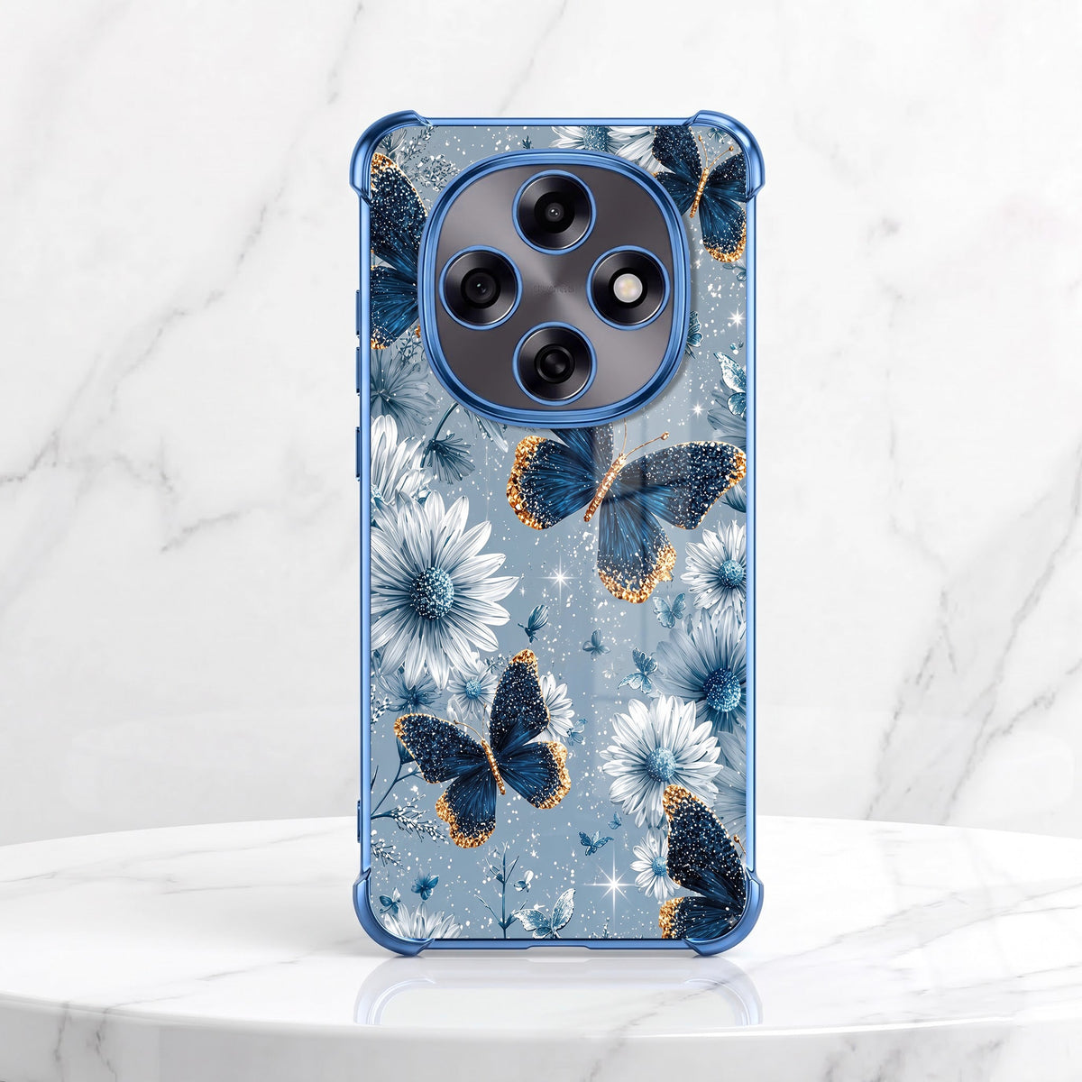 Oppo F31 Pro 5G Blue Butterfly Floral Airbags Printed Back Case
