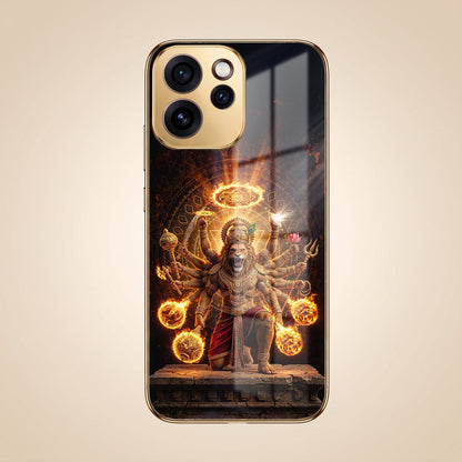 Oppo Reno 15 Pro Mini 5G Lord Narasimha Gold Electroplated Glass Phone Back Case