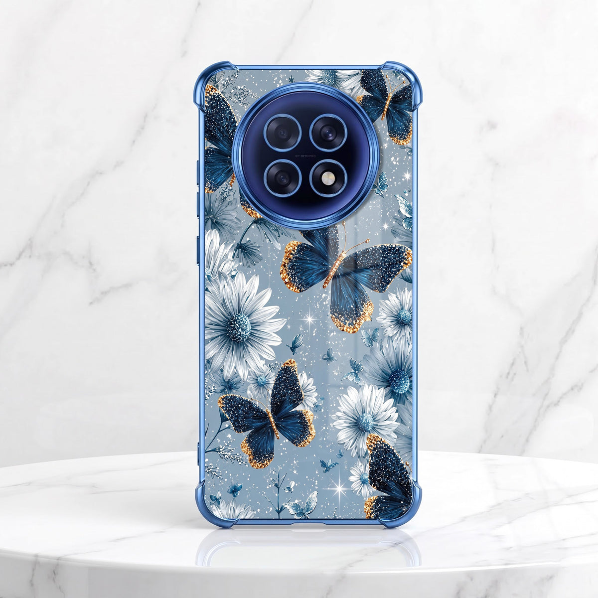 Oppo F31 Pro+ 5G Blue Butterfly Floral Airbags Printed Back Case
