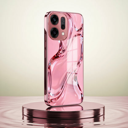 Oppo Reno 14 5G Crystal Wave Energy Pink Electroplated Glass Phone Back Case