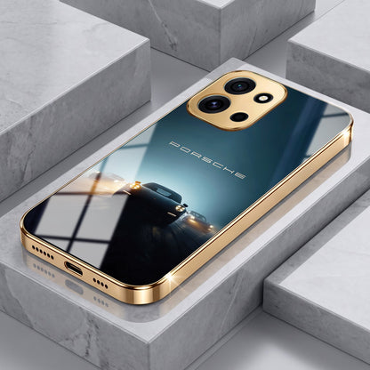 OnePlus Nord 6 5G Porsche Luxury Gold Electroplated Glass Phone Back Case