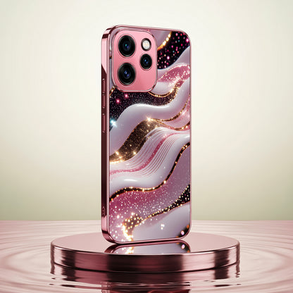 Oppo Reno 15 Pro 5G Midnight Pearl Wave Pink Electroplated Glass Phone Back Case