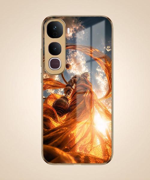 Vivo Y400 Pro 5G Divine Hanuman Gold Electroplated Glass Phone Back Case