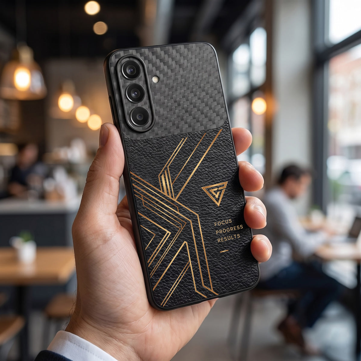 Samsung Galaxy A37 5G Geometric Luxury Carbon Fiber Leather Hybrid Back Case