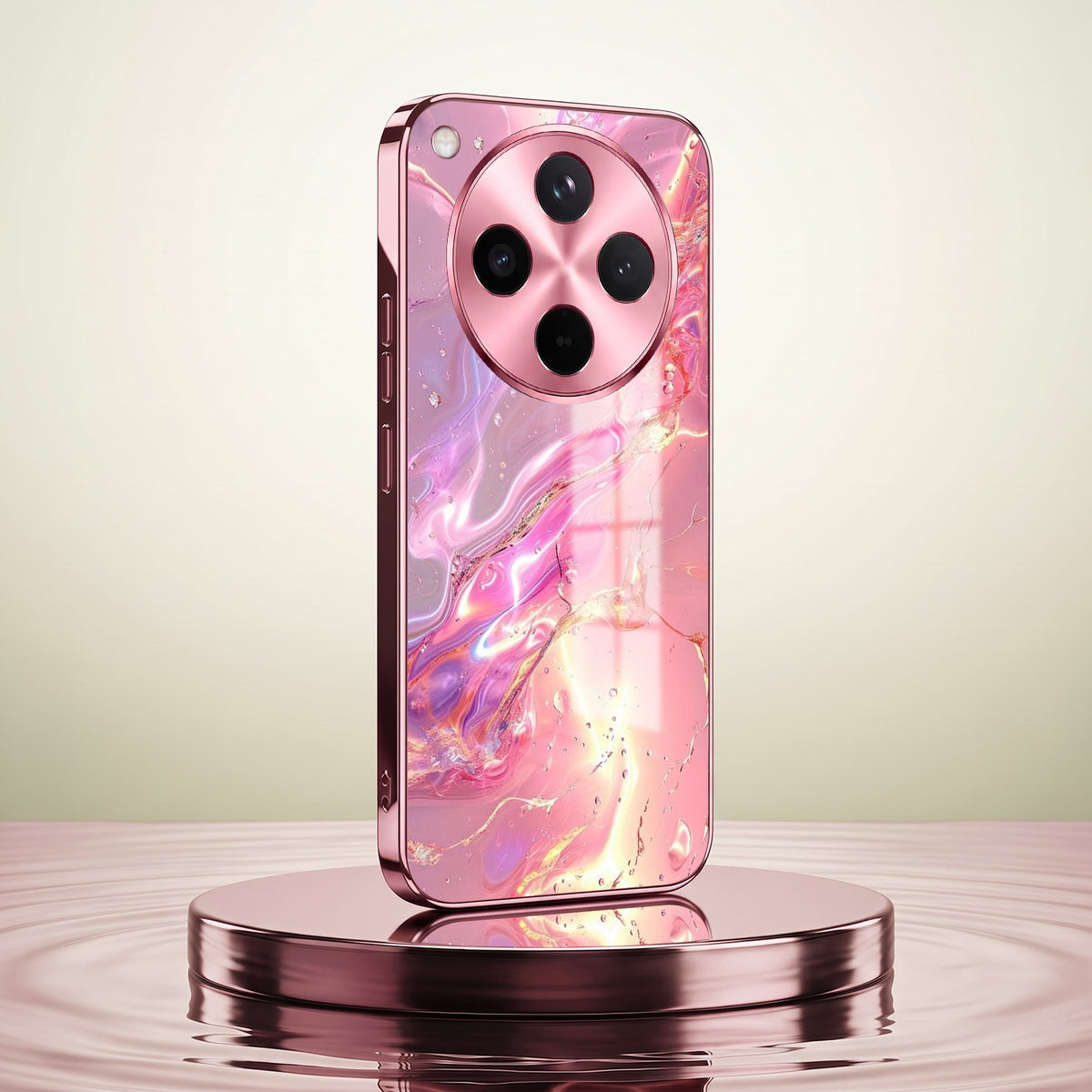 Oppo Find X8 5G Pearl Aurora Pink Electroplated Glass Phone Back Case