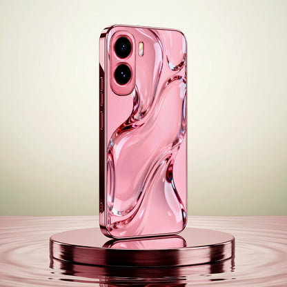 Vivo T5 Pro 5G Crystal Wave Energy Pink Electroplated Glass Phone Back Case